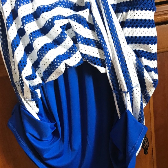 ELLE Women’s Blue & White Fit & Flare Dress - Picture 4 of 6